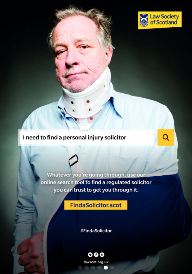 Injured middle-aged man with neck in a brace and arm in a sling