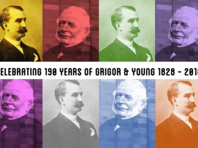 Colourful images of Robert Young and Alexander Grigor Allan, both early partners in the firm of Grigor & Young, Solicitors, Moray