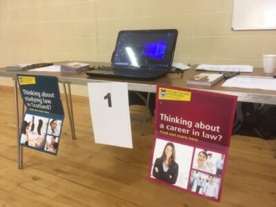 Moray Faculty of Solicitors' Stall at Elgin Academy Industry Awareness Day on 15 May 2019