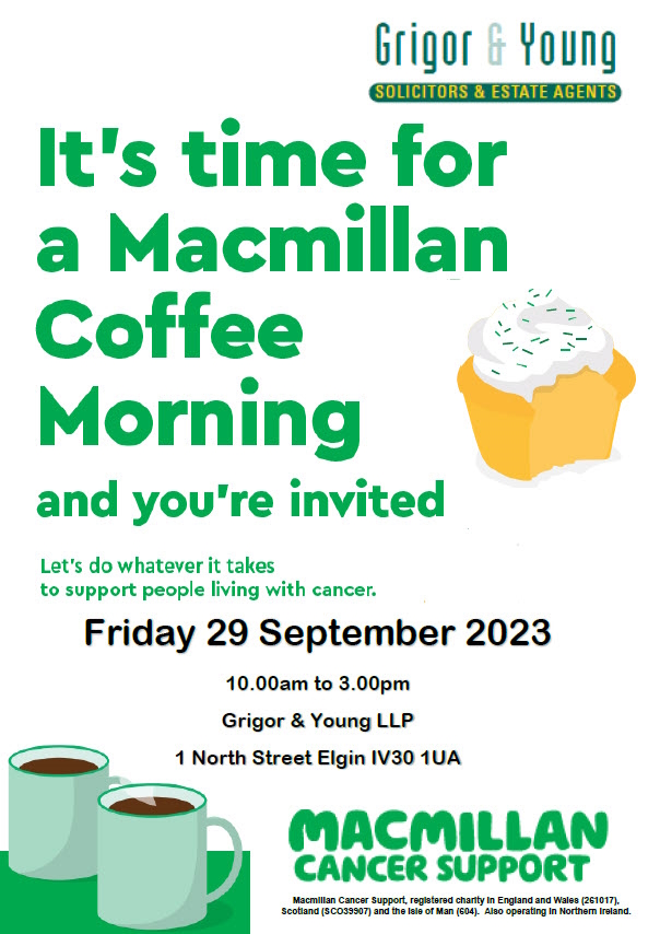 Macmillan-Coffee-Morning-Grigor-Young-Elgin-29-September-2023-Poster